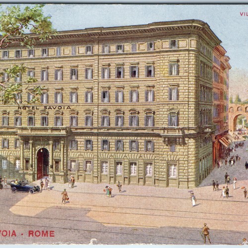c1920s Rome Italy Hotel Savoia Postcard Villa Borghese Street Scene ...