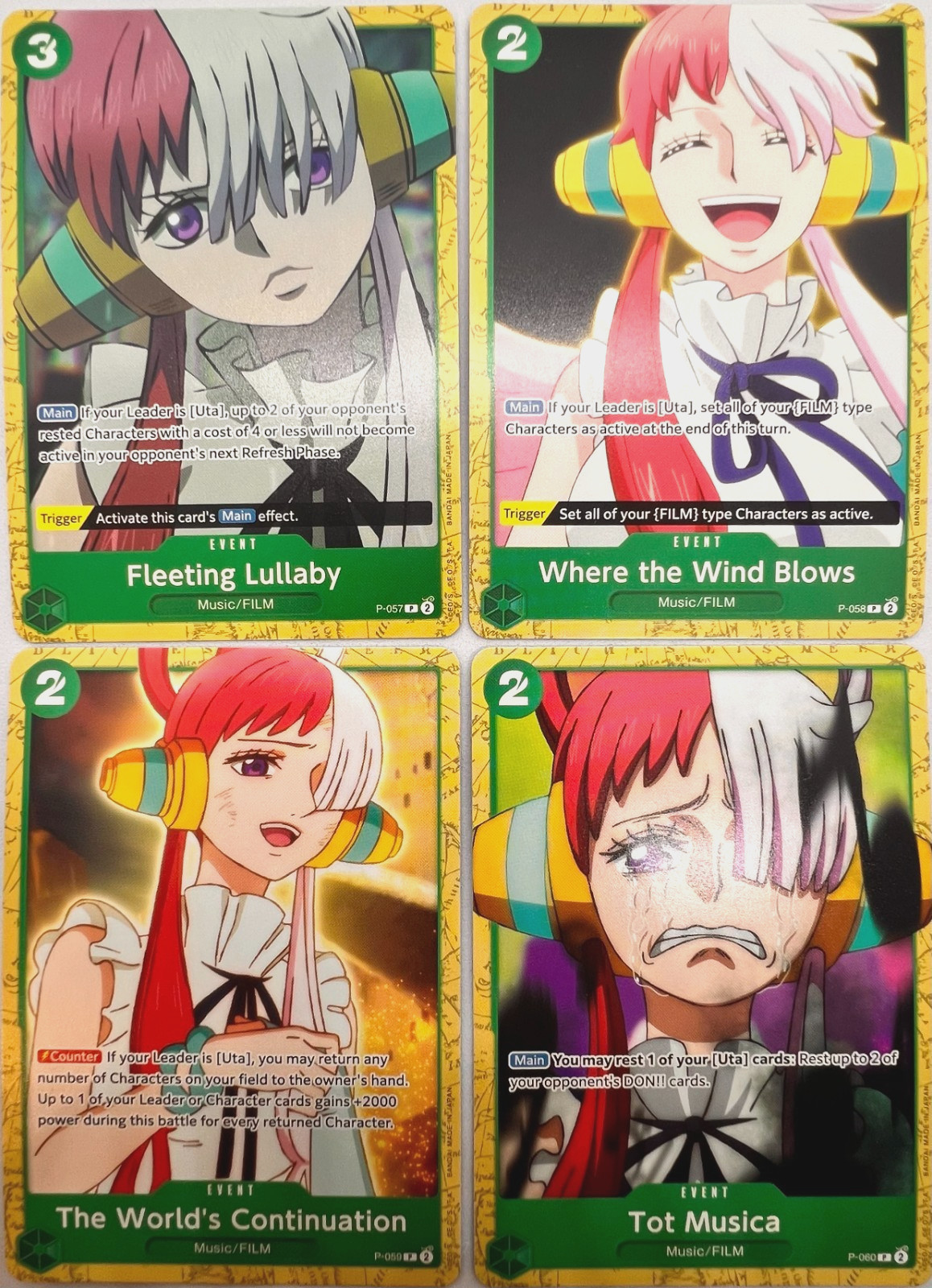 ONE PIECE TCG Uta Promo Lot P-057 P-058 P-059 P-060 FILM RED Encore Pack NM