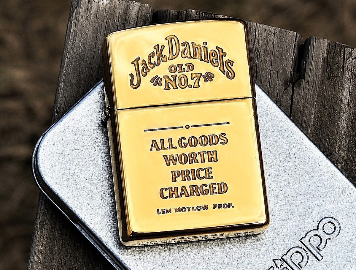 Jack Daniels Zippo Lighter - All Goods Worth Price Charged - Old