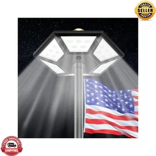 Flag Pole Light Solar Powered Top Mount, 2000Lumen IP67 Waterproof Solar Light