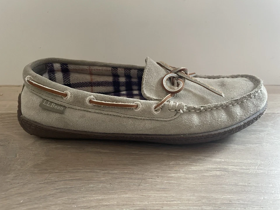 Zapatillas mocasín de gamuza forradas de franela LL Bean - talla 9 Foto 3 de 4