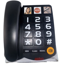 Big Button Phone for Seniors Loud Ringer SOS Emergency Large Key Corded Landline
