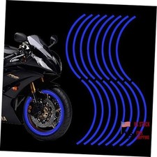 16pcs 17-19'' Reflective Wheel Rim Stripe Decal Sticker for Style 1 Blue