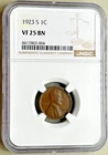 1923-S Lincoln Wheat Cent NGC VF25
