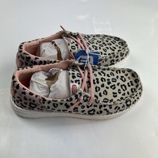 Hey Dude Wendy Youth Funk Leo Cream/Pink Shoes Size YT5