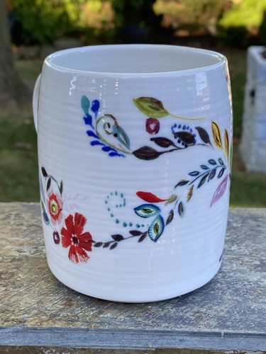 Anthropologie Starla M Halfmann Monogramm Buchstabe K Floral Mug Tasse - Bild 4 von 6