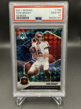 Panini 2021 Mosaic Tom Brady Tampa Bay Buccaneers #186 Genesis PSA 10