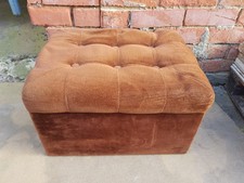 Vintage Tufted Micro Fiber Suede Ottoman Footstool H32"xL50"xW41 w/Storage Chest