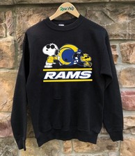 Los Angeles Rams Snoopy Peanuts classic black sweatshirt QT6946