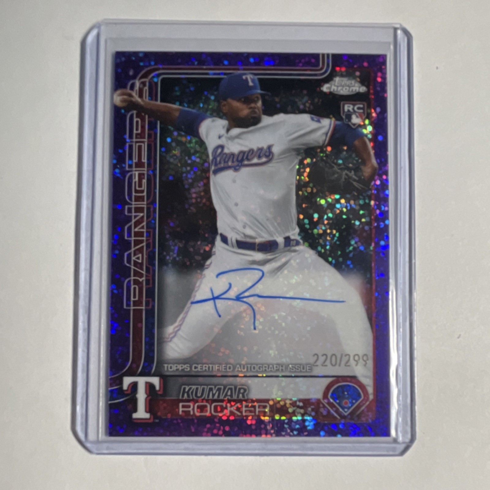 Topps Chrome 2025 Kumar Rocker Rookie Autograph Purple Speckle #RA-KR /299