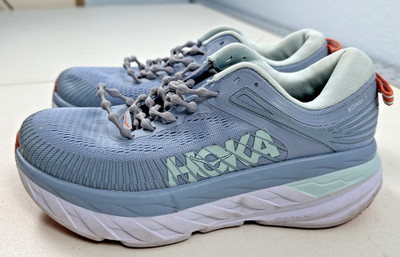 Hoka Bondi 7 Lace Up Athletic Running Shoes Sneakers Women's 6 Wide