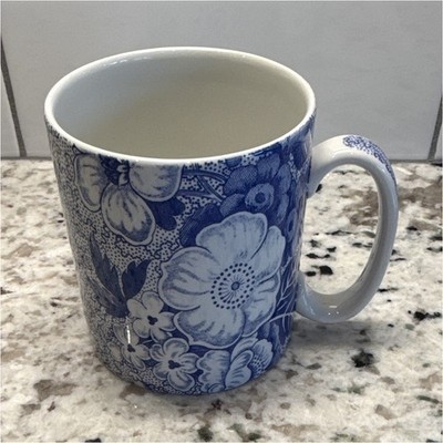 Spode Blue Room Collection Primula Coffee Mug Ceramic Blue White Floral