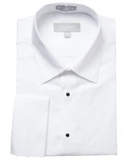 Adam Baker Men's Regular Fit French Cuff Laydown Collar Cotton Tuxedo Shirt