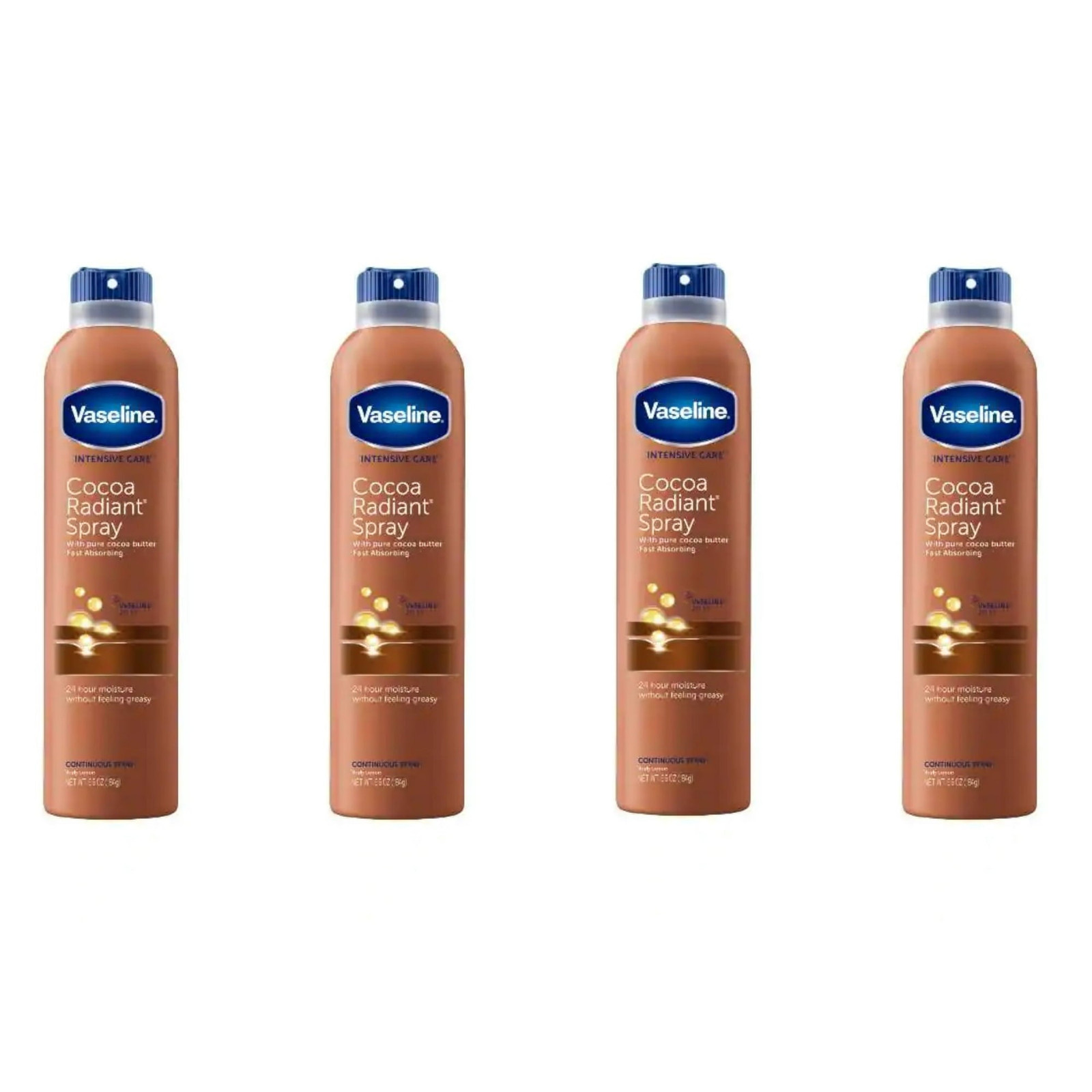 Vaseline Cocoa Butter Radiant Spray Moisturizer 6.5oz 4-Pack