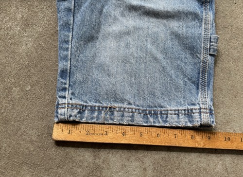 VTG Boys Baggy Blue Jean Carpenter Long Shorts Y2K Distressed Jorts Sz 8 22x10 - Picture 11 of 16