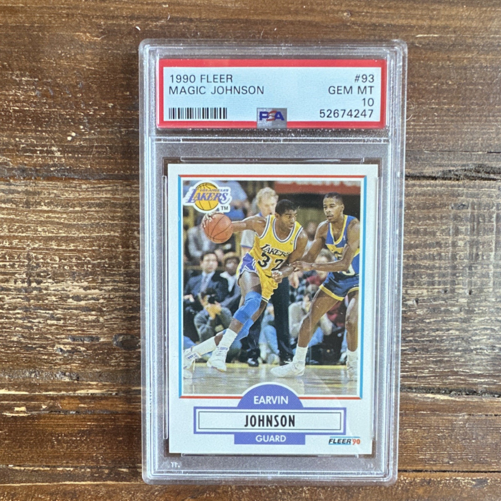 Fleer 1990-91 Magic Johnson #93 PSA 10 GEM MT Base Los Angeles Lakers NBA