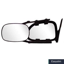 Clip-on Towing Mirror Adjustable Universal Fit 15.75 Inch Black Silver