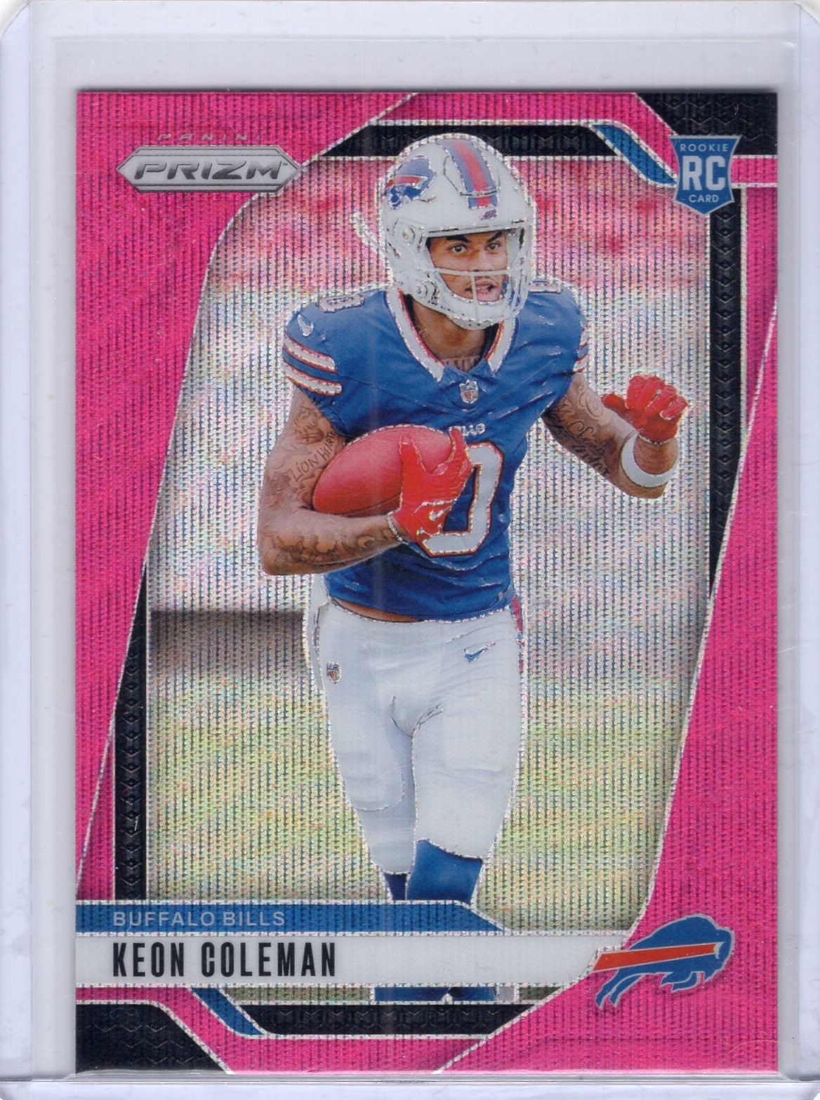 2024 Panini Prizm #362 Keon Coleman Pink Wave Prizm Rookie Card RC