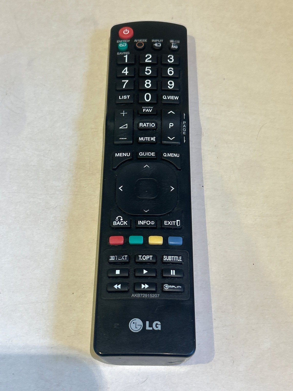 LG AKB72915207 Remote Control for Multiple TV Models Infrared Ergonomic