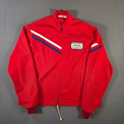 Vintage Flight Apparel Jacket Mens Large Red Bomber Aircraft Owners Association
