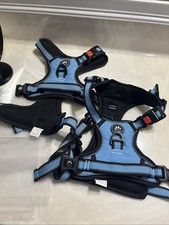 2 Dog Pet Harness Adjustable Control Vest Dogs L Leash Blue