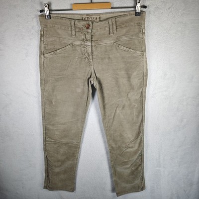 CLOSED PEDAL Position jeans Damen Capri Hose Gr. 42 Beige Gerade Beim Baumwolle 