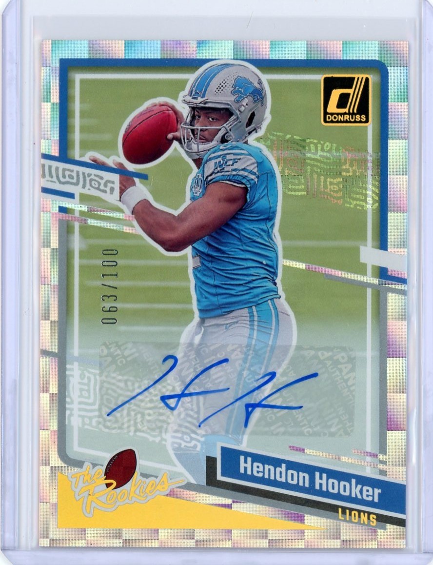 2023 Panini Donruss Hendon Hooker #20 The Rookies Auto 63/100