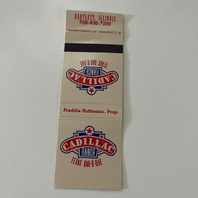 Cadillac Ranch Texas Bar-B-Que Vintage Matchbook Cover TMB28-5