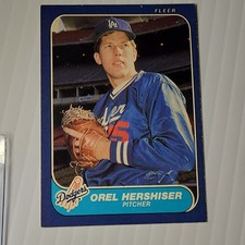 Fleer Orel Hershiser Los Angeles Dodgers 1986 Baseball Card #131 Base Set