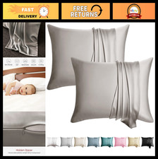Silk Pillowcase for Hair  Skin - Toddler Size 2 Pack, 13x18 Inches, Soft Coolin