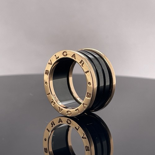 Bvlgari B.zero1 18k Rose Gold Loops & Black Ceramic Spiral Four-band Ring $2170