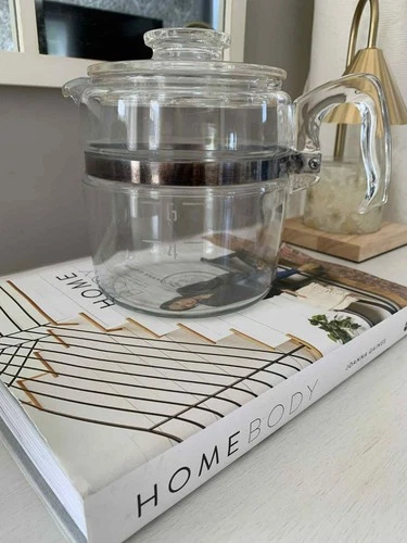 Vintage Pyrex Glass Flameware 6 Cup Coffee Percolator Pot 7756-B Pot & Lid Only