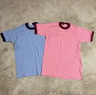 Vintage Sears Kings Road t shirt Bundle 2 Ringer Size S Red Blue USA 70s Tee Mod
