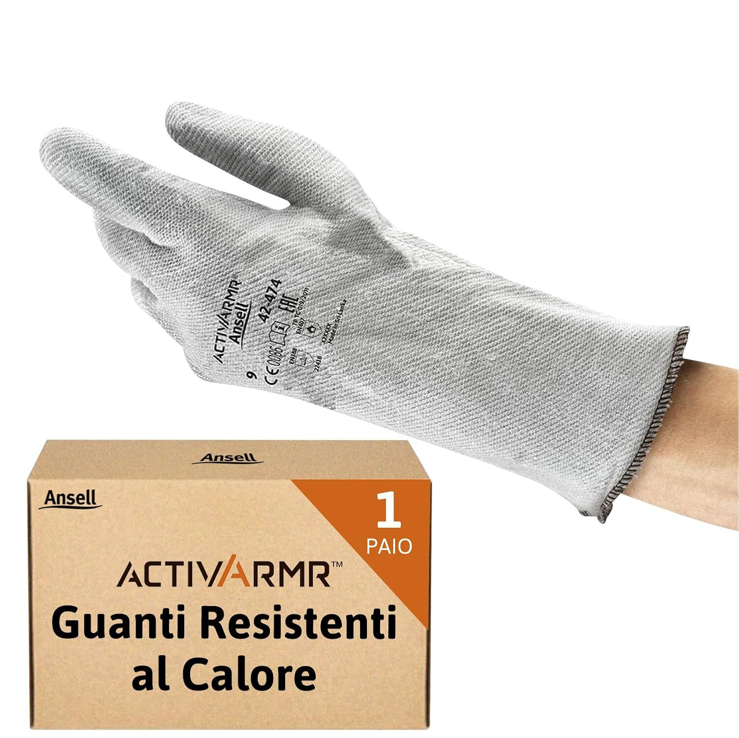 Guanto Anticalore Ansell 42-474 | Protezione Mani Industriale 250°C