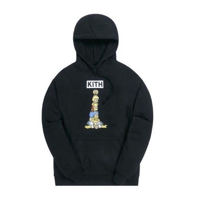 Kith x The Simpsons Family Stack Hoodie Black Mens Size XL KH2628-100 NWT