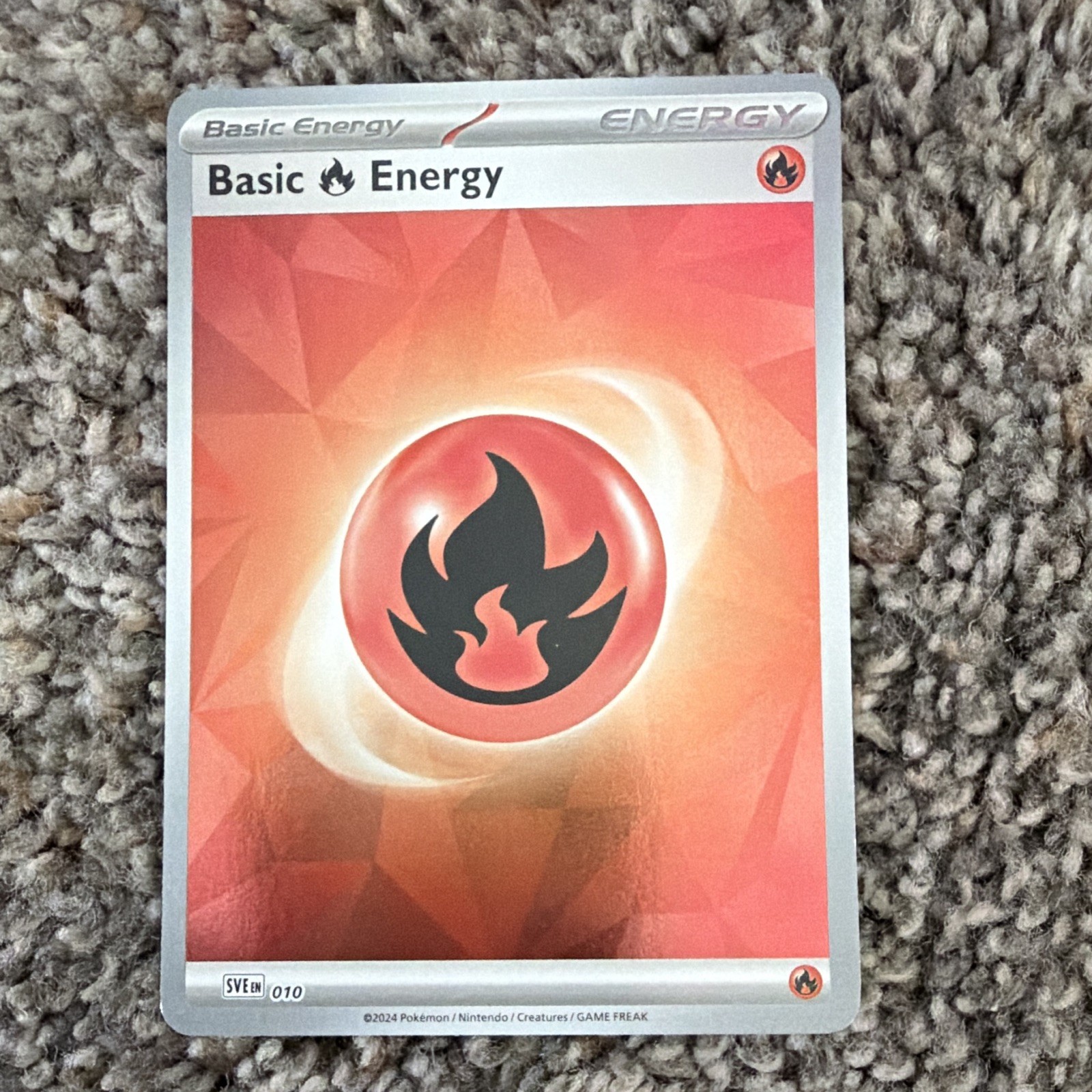 Nintendo Pokemon TCG Basic Fire Energy Basic Energy Foil EN SVE 010 2024