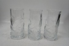 Set of 3 Kraken Rum Octopus Highball Glasses Embossed Clear Glass