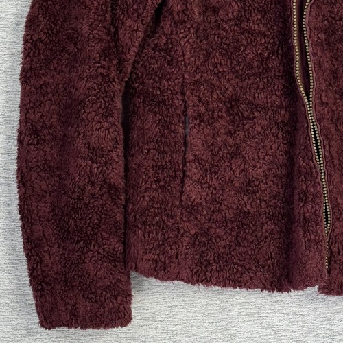 Pendleton Jacket Womens Small Burgundy Sherpa Fleece Plaid Lined Zip Up P1558 - Picture 8 of 15