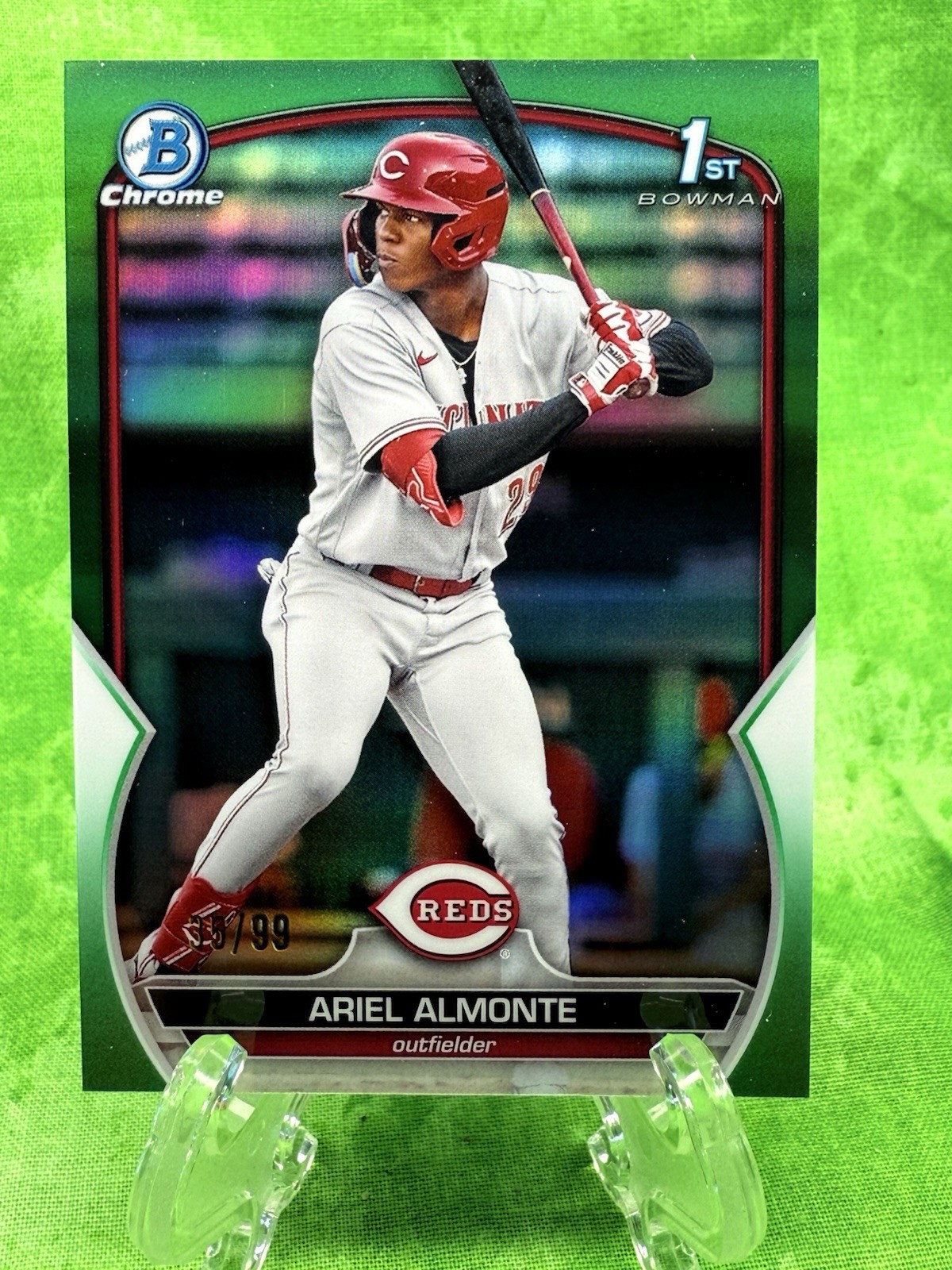 Ariel Almonte 1st Green Refractor /99 - 2023 Bowman Chrome #BCP-78 Reds