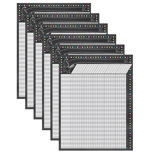 Teacher Created Resources Chalkboard Brights Incentive Chart Pack of 6