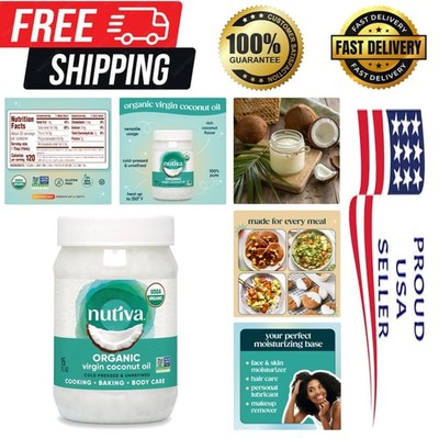 Pure Cold-Pressed Virgin Coconut Oil, 15 Oz - Ideal for Health & Beauty Regimens