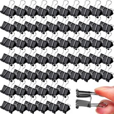 300 Pcs Medium Binder Clips Bulk 1.25 Inch Heavy Duty Paper Clamps Black Metal B