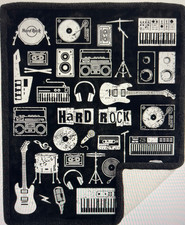Hard Rock Cafe Instruments Sherpa Blanket in Black 60" x 50" (152.4cm x 127cm)
