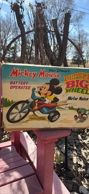 ORIGINAL 1973 MARX BATTERY OPERATED MICKEY MOUSE LITTLE BIG WHEEL ORIGINAL BOX