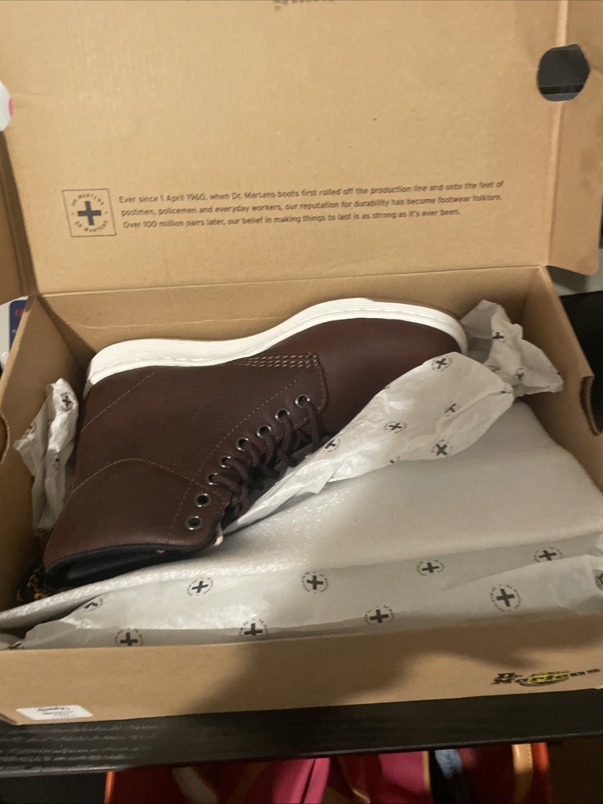 Doc Martens Men's Leather Lace Up Boots Rigal Size 7 Tan