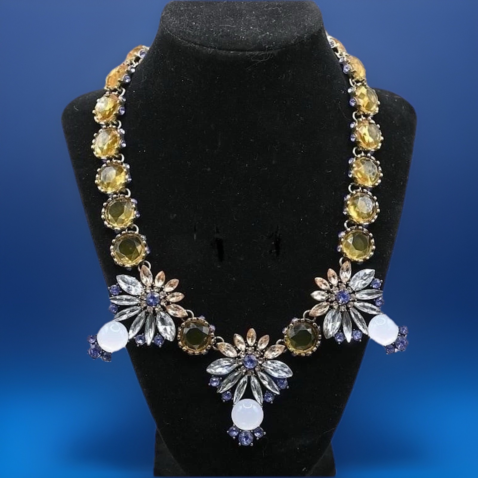 Signed Cara Couture Multicolor Statement Necklace… - image 4