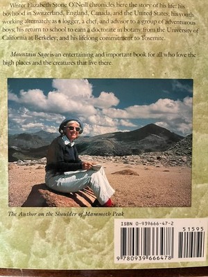 MOUNTAIN SAGE: THE LIFE STORY OF CARL SHARSMITH, By Elizabeth Stone O'neill Mint