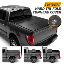 5.5ft Low Profile Hard Tri-fold Pickup Bed Cover For Ford F150 2015-2026 Locking