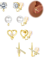 Ohrclips Damen Ohne OhrlöCher- Gold Silber Clip Ohrringe Kinder MäDchen -Hypoall