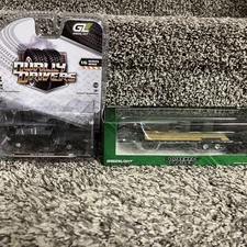 1:64 Greenlight 2023 RAM 3500 Dually Flatbed BLACK W/Gooseneck Trailer! NEW!